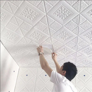 1Pcs 70*70cm Ceiling Wallpaper 3D Brick Waterproof Wall Stickers Foam Wall Paper Self-Adhesive Home Decor