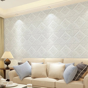 1Pcs 70*70cm Ceiling Wallpaper 3D Brick Waterproof Wall Stickers Foam Wall Paper Self-Adhesive Home Decor