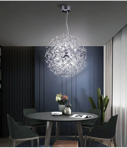 Crystal Dandelion Pendant Lamp Dining Table Home Decor Hanging Light Living Room Bedroom Restaurant Shop Droplight Chandelier