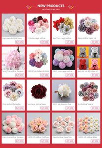 20pcs 8cm Peony Artificial Silk Flowers Heads For Wedding Decoration DIY Wreath Gift Box Scrapbooking Craft Fake Flower