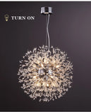 Crystal Dandelion Pendant Lamp Dining Table Home Decor Hanging Light Living Room Bedroom Restaurant Shop Droplight Chandelier