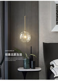 Modern Led Pendant Lamp Glass Ball  Bedroom Hanging Nordic Living Indoor Decor Lighting Kitchen Bar Round Gold Suspension Lights