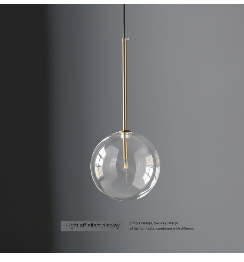 Modern Led Pendant Lamp Glass Ball  Bedroom Hanging Nordic Living Indoor Decor Lighting Kitchen Bar Round Gold Suspension Lights