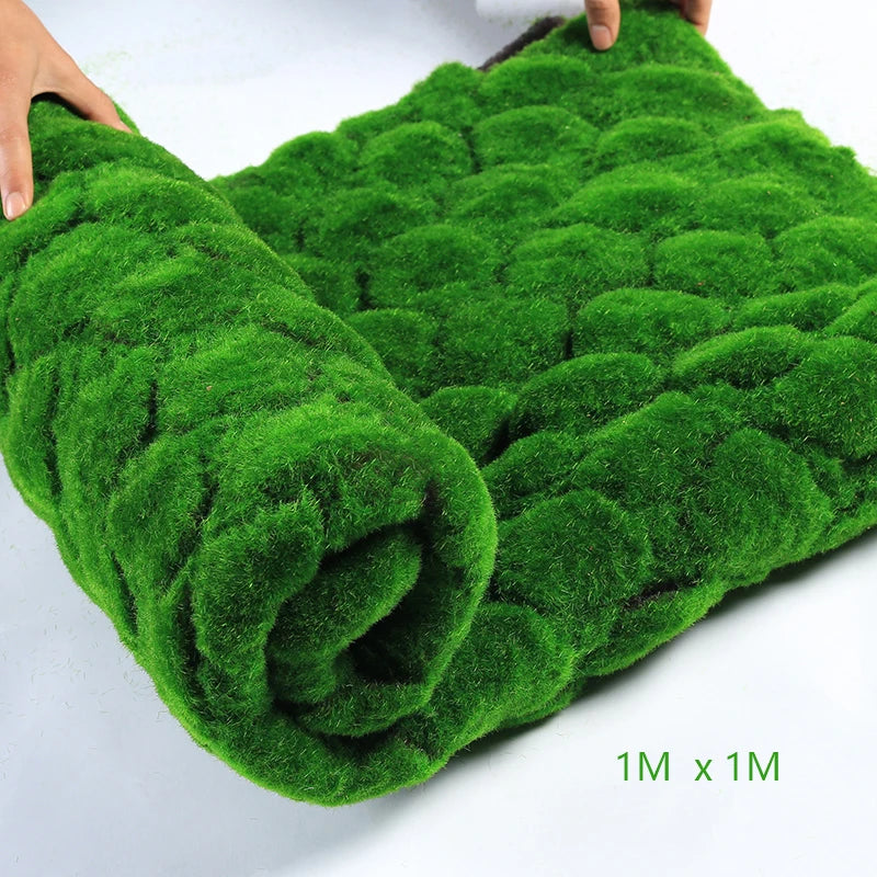 Artificial Moss Fake Green Plants Faux Moss Grass For Shop Home Patio Decoration Garden Wall Living Room Decor Supplies100*100cm