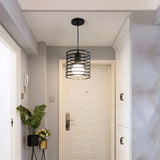 Retro Iron Cage Pendant Ceiling light Multi-Layer Round Surround Body, E27 220V Output Support Vintage Hanging Lamp