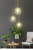 Modern Led Pendant Lamp Glass Ball  Bedroom Hanging Nordic Living Indoor Decor Lighting Kitchen Bar Round Gold Suspension Lights