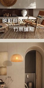 Classic Bamboo Lustre Chandelier Hanging Lamp Ceiling Handmade Rattan Pendant Light Fixture Weaving HomeLiving люстра потолочная