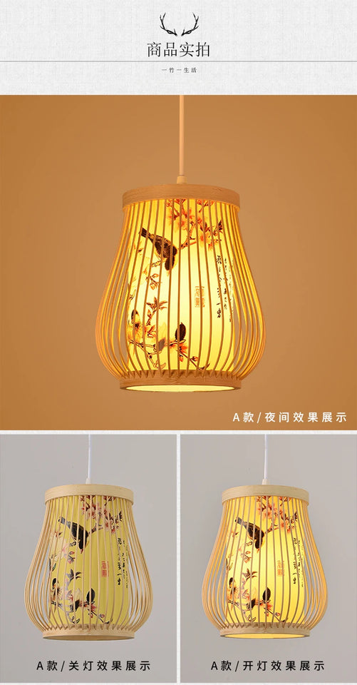 Bamboo Pendant Lamp Chandelier Chinese Style Tea Room Hotel Living Room Restaurant Bamboo Lamp Home Decor Lighting Fixtures Hot