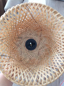 Rattan Wicker Bamboo Pendant Light Fixture Ceiling Lustre Chandelier Hanging Lamp Hand Knit Braided Home Living Bed Room Decor