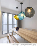 Simple Stone Glass Pendant Light Colorful Indoor G4 LED Lamp The Restaurant Dining Room Bar Cafe Shop Lighting Fixture AC110-265