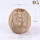 1PC Hand Weave Lampshade Rattan Hanging Lamp Shade Cafe Hotel Light Cover Ceiling Pendant Fixture For Home Restaurant Decors