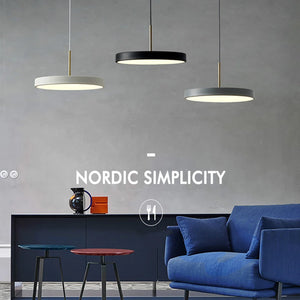 Northern Europe Minimalist Metal Pendant Light Hanging Lamp Creative Modern Simple Round Saucer for Bed Dining Room lighting