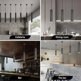 Modern Pendant Lamp Ceiling Chandelier Lights LED Cylindrical Long Tube Lamps Downlight Bar Dining Room Kitchen Decor Lighting