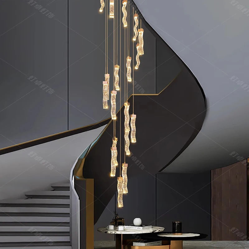 Modern home decoration crystal chandelier, stair Pendant lamp, living room Pendant lights, interior lighting