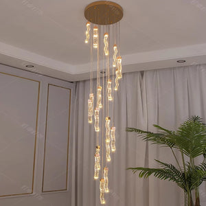 Modern home decoration crystal chandelier, stair Pendant lamp, living room Pendant lights, interior lighting