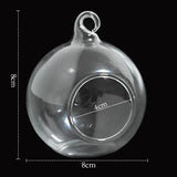 3/6/12 Pcs Transparent Glass Candle Holder Flower Hanging Ball Vase Glass Ball Tea Light Holder for Home Wedding Party Decor