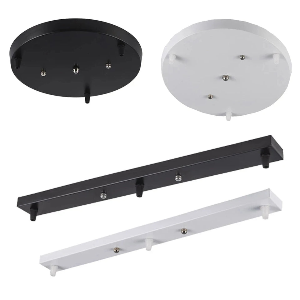 DIY Ceiling mounted Base Canopy Plate 3 Heads Chandeliers pendant Light hanging Lighting ceiling Accessories Black White