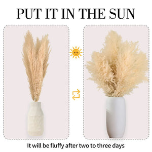 120cm Artificial Pampas Grass Bouquet Pampas Grass Long Dry Plant Decorative Wedding Home Room Christmas Decor Natural Flower