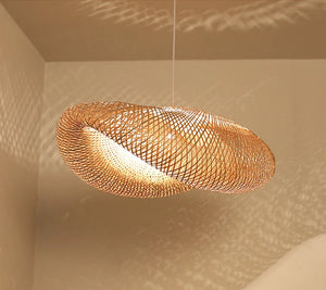 Bamboo Hanging Lamp Pendant Ceiling Light Rattan Wicker Lustre Hand Knit Braiding Suspended Home Dining люстра потолочная