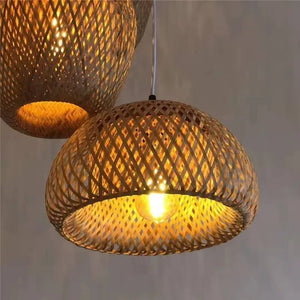 Classic Bamboo Lustre Chandelier Hanging Lamp Ceiling Handmade Rattan Pendant Light Fixture Weaving HomeLiving люстра потолочная