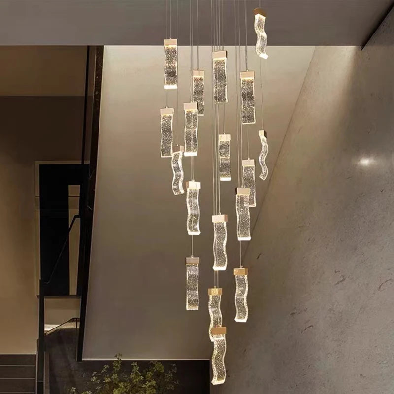 Modern home decoration crystal chandelier, stair Pendant lamp, living room Pendant lights, interior lighting