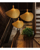 Bamboo Hanging Lamp Pendant Ceiling Light Rattan Wicker Lustre Hand Knit Braiding Suspended Home Dining люстра потолочная