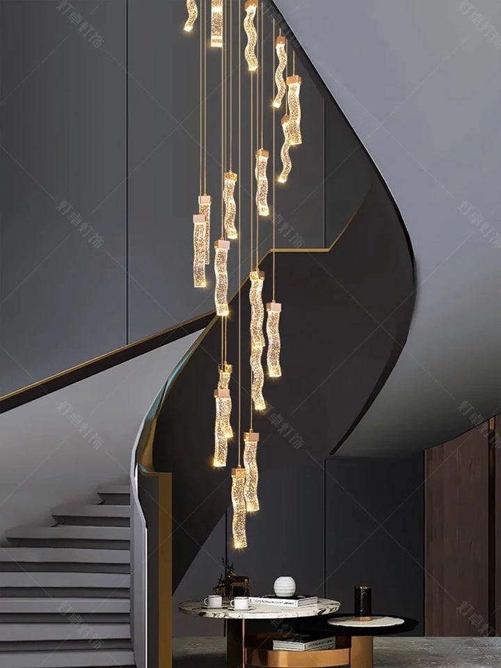 Modern home decoration crystal chandelier, stair Pendant lamp, living room Pendant lights, interior lighting