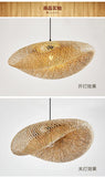 Bamboo Hand Weaving Pendant Light 40cm Hanging LED Ceiling Lamp Chandelier Fixture Rattan Hand Craft Woven Home Bedroom Decor