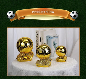 25cm Golden Ballon Football Excellent Player Award Competition Honor Reward Spherical Trophy Best Gift Home Decor