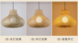 Bamboo Hand Weaving Pendant Light 40cm Hanging LED Ceiling Lamp Chandelier Fixture Rattan Hand Craft Woven Home Bedroom Decor