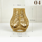 1PC Hand Weave Lampshade Rattan Hanging Lamp Shade Cafe Hotel Light Cover Ceiling Pendant Fixture For Home Restaurant Decors