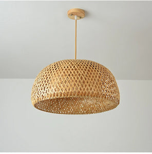 Bamboo Hanging Lamp Pendant Ceiling Light Rattan Wicker Lustre Hand Knit Braiding Suspended Home Dining люстра потолочная