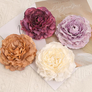 20pcs 8cm Peony Artificial Silk Flowers Heads For Wedding Decoration DIY Wreath Gift Box Scrapbooking Craft Fake Flower