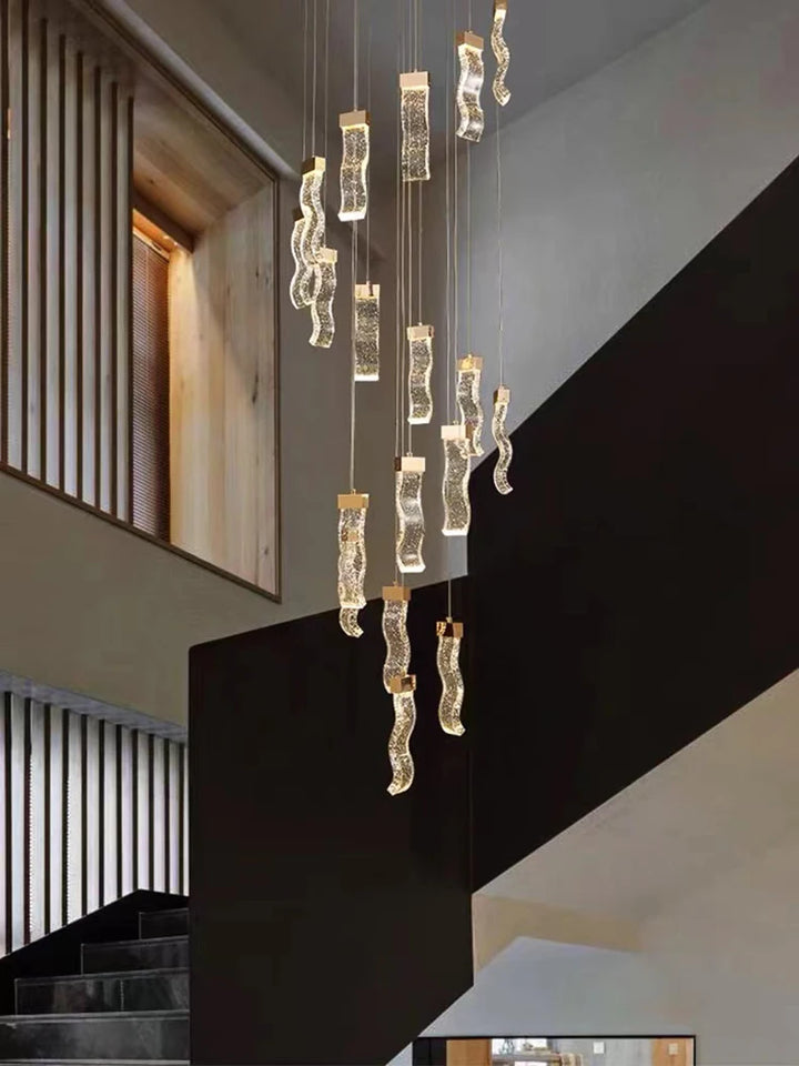 Modern home decoration crystal chandelier, stair Pendant lamp, living room Pendant lights, interior lighting