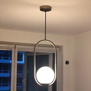 Black Pendant Lighting for Bedroom Bedside Shop Restaurant Decoration Hanging Lamp Modern Ceiling Chandelier Hotel Glass Ball