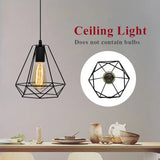 1Pcs LED Down Light Iron Flush Mount Retro Ceiling Down Light Diamond Pendant Lamp E27 White Walkway Kitchen Home Decor Fixture