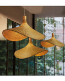 Bamboo Hanging Lamp Pendant Ceiling Light Rattan Wicker Lustre Hand Knit Braiding Suspended Home Dining люстра потолочная