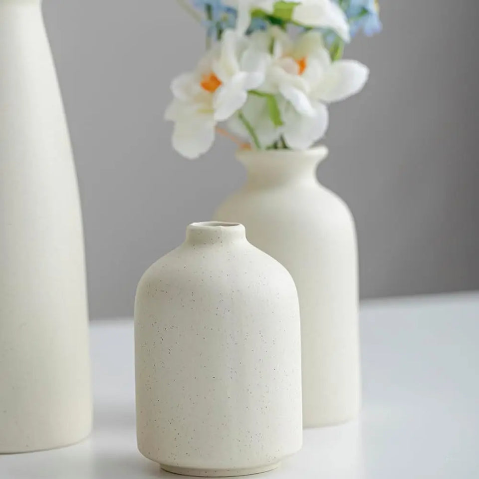 Ceramic vase Set-3 Small Flower vases for Decor,Modern Boho Farmhouse Home Decor,Decorative vase for Pampas Grass&Dried Flowers,