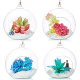 3/6/12 Pcs Transparent Glass Candle Holder Flower Hanging Ball Vase Glass Ball Tea Light Holder for Home Wedding Party Decor