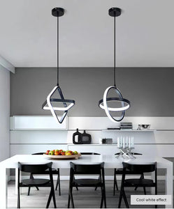 Modern Led Pendant Lights Black Chandelier For Dining Room Bedroom Bedside Pendant Lamp Home Dining Table RoomDecor Hanging Lamp