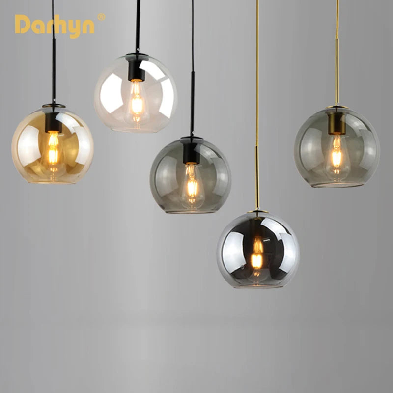 Retro Glass Pendant Light Modern Hanging Lamp Home Decor Accessories Ligting For Living Dining Room Loft pendant lamp Luminaire