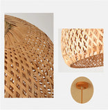 Rattan Wicker Bamboo Pendant Light Fixture Ceiling Lustre Chandelier Hanging Lamp Hand Knit Braided Home Living Bed Room Decor