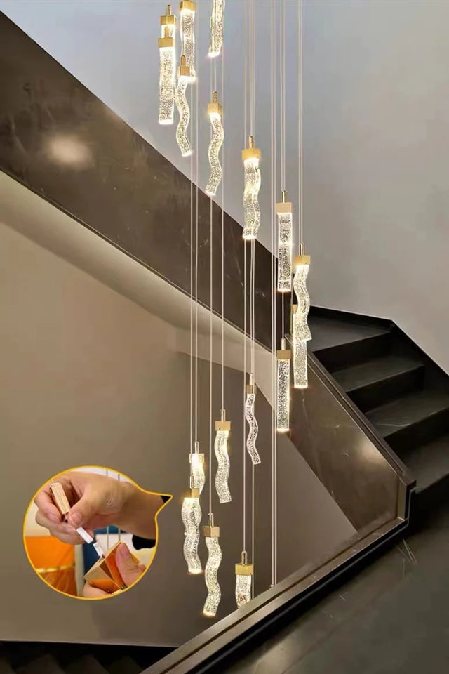 Modern home decoration crystal chandelier, stair Pendant lamp, living room Pendant lights, interior lighting