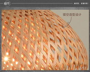 Bamboo Hanging Lamp Pendant Ceiling Light Rattan Wicker Lustre Hand Knit Braiding Suspended Home Dining люстра потолочная