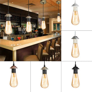 Vintage Pendant Lights E27 Lamp Holder E26 E27 Socket Full Teeth 220V Screw Fitting Lamp Bases Retro Bullb Edison Lamp Holder