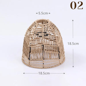 1PC Hand Weave Lampshade Rattan Hanging Lamp Shade Cafe Hotel Light Cover Ceiling Pendant Fixture For Home Restaurant Decors