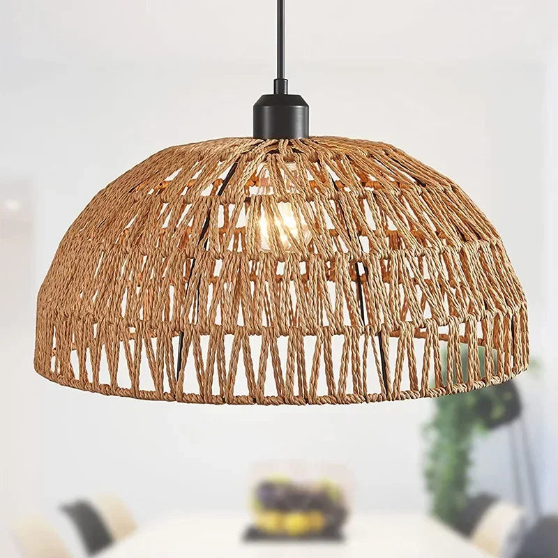 Japanese-style Hemp Rope Chandelier Homestay Pastoral Restaurant Tea Room Bar Bedroom Livingroom Zen Handmade Lamp Pendant Light