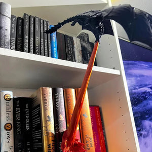 Dragon Flame Book Nook Decoration Creative Funny Spray Fire Dragon Bookshelf Ornament Halloween Birthday Gift Home Decoration