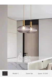 Nordic Minimalist Glass Pendant Lights Japanese LED Pendant Lamp for Dining Room Kitchen Bedside Home Decoration Hanging Light