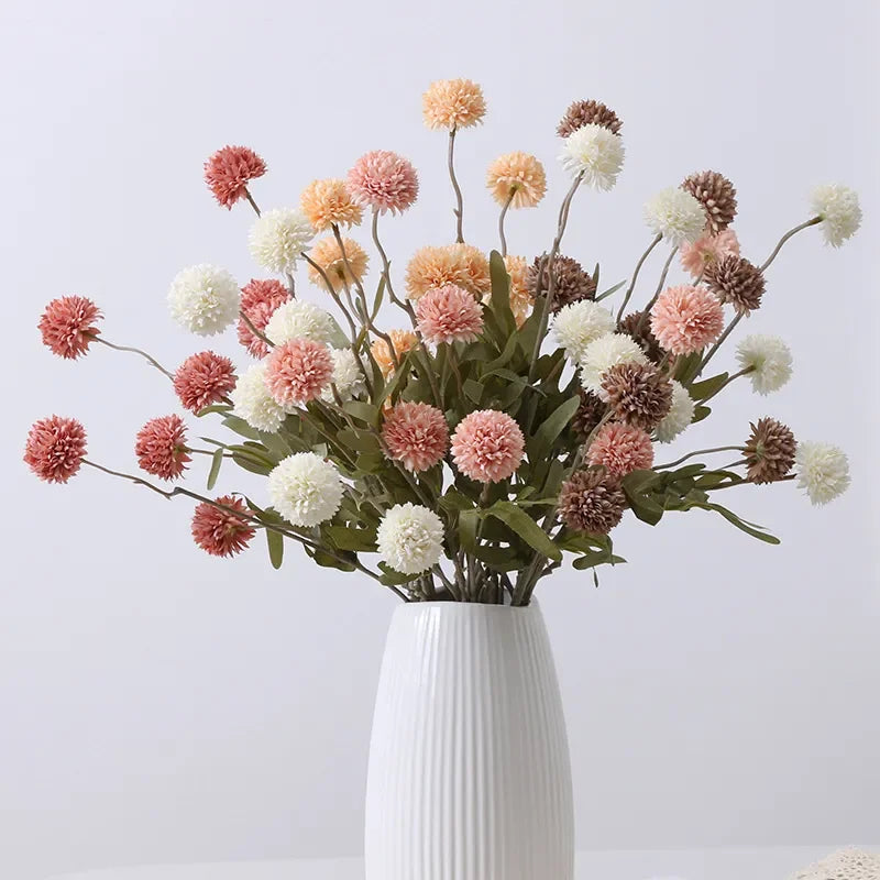 Dandelion Flower Ball Vase Accessories Decoration,Chrysanthemum Flowers,Living Room Home Wedding Decor